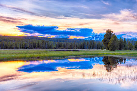 Sunset in Yellowstone National Park