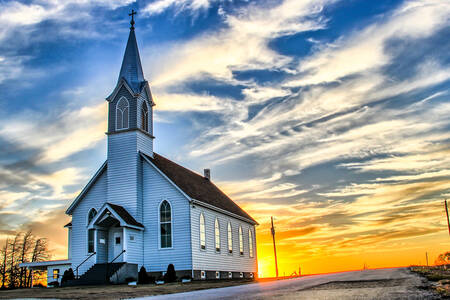 Church at dusk