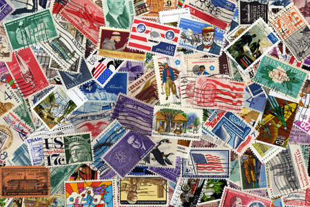 Collection of US postage stamps