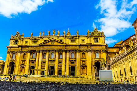 The facade of St. Peter's Basilica in the Vatican