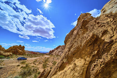 Rocks against a blue sky