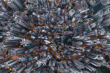 Vista aerea di Hong Kong