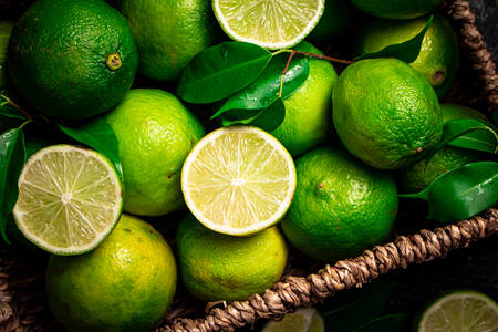 Limes in a basket