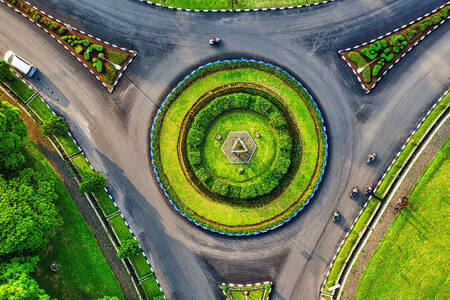 Top view of roundabout