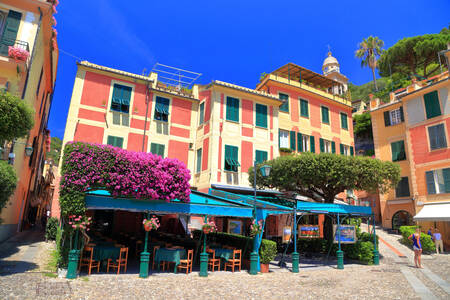 Portofino'daki geleneksel binalar