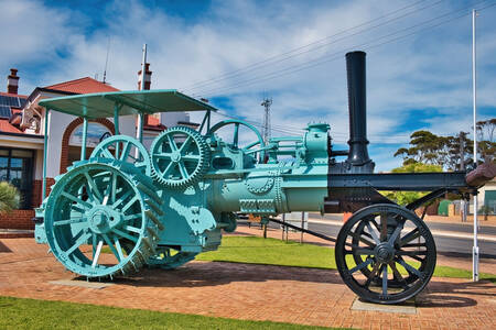 Antique steam plow