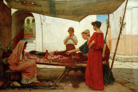 John William Waterhouse: "A Grecian Flower Market"