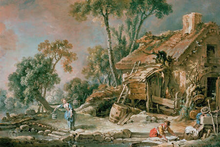 François Boucher: Landscape with a Hut