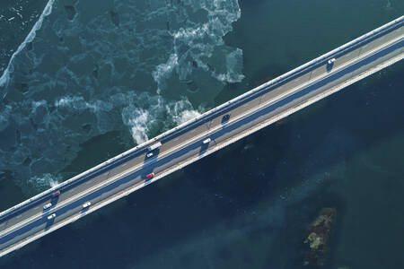 Top view of the road bridge