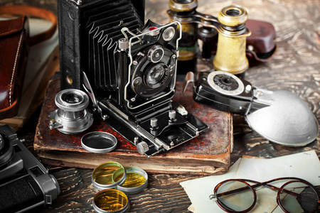Vintage opvouwbare camera