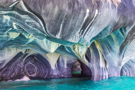 Mramorové jeskyně v Chile