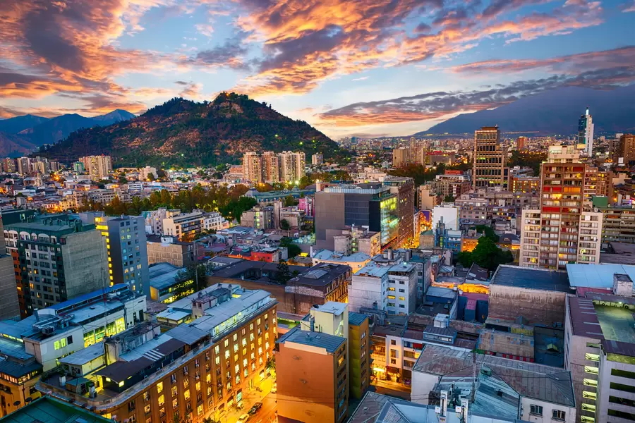 Wieczorny widok na Santiago