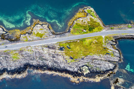 Top view of the Atlantic road