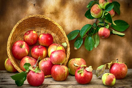 Jablká v košíku
