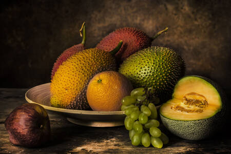 Fruits on a wooden table