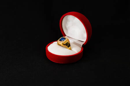 Golden ring in a box