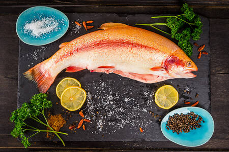 Rainbow trout with spices