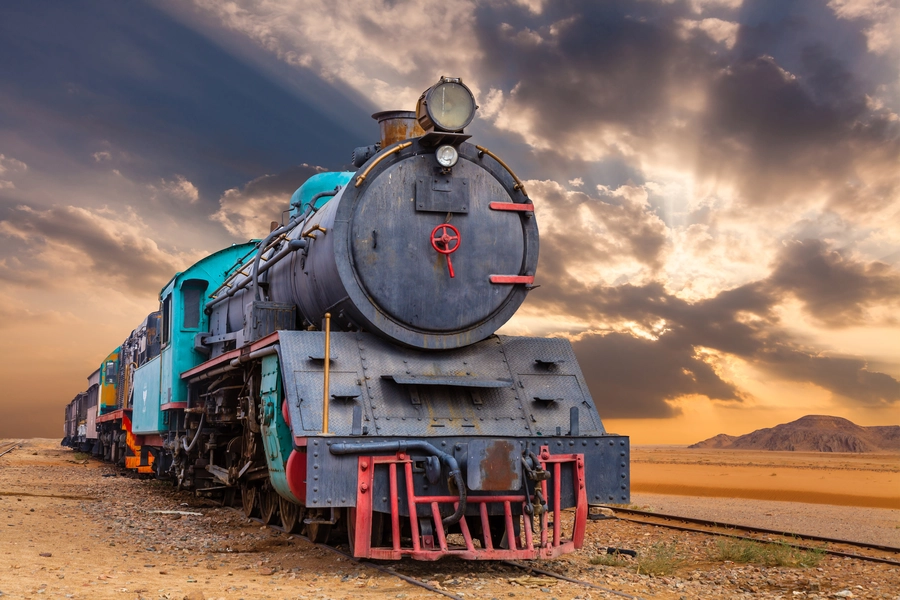 Train in the desert