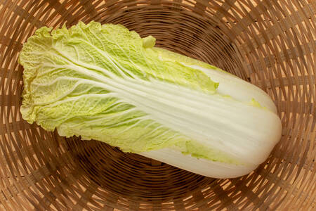 Napa cabbage in a basket