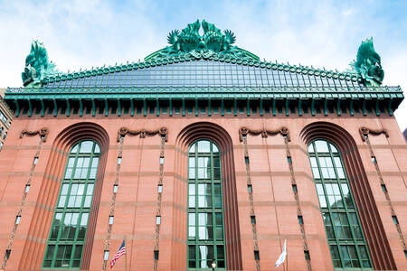 The facade of the Harold Washington Library Center