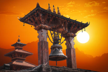 Templos na Praça Durbar em Bhaktapur