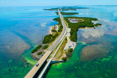 Vue d'en haut de l'autoroute vers Key West