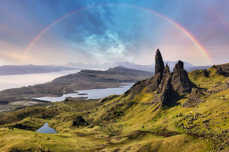 İskoçya, Skye Adası üzerinde gökkuşağı