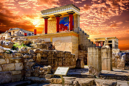 Knossos sarayının kalıntıları