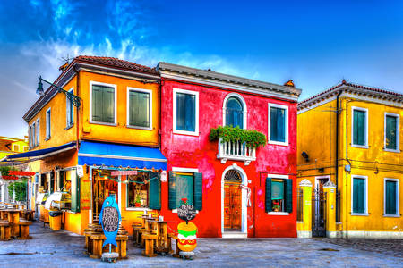 Colorful houses on Burano island