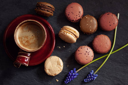 Cup of coffee and Macaroon