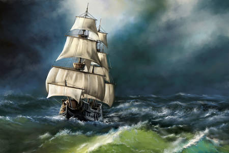 Loď v bouři