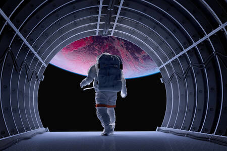 Разходка в космоса на астронавта