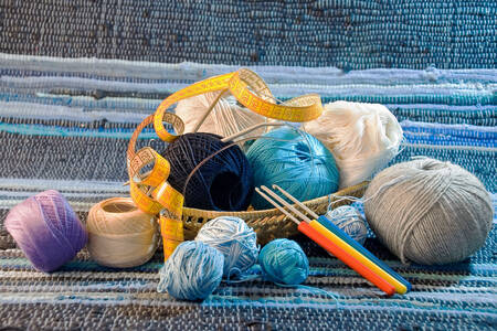 Threads and crochet hooks